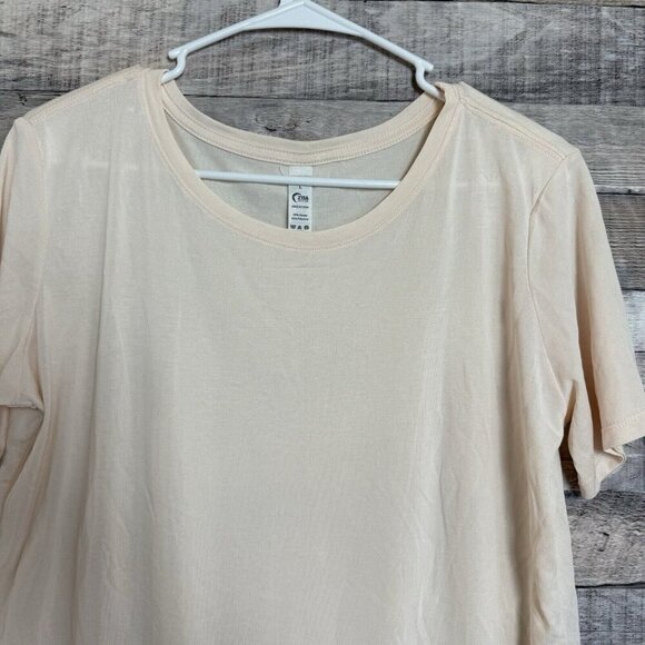 Zyia Active Go To Peach Crew Neck Short Sleeve Athletic Basic Tee Large Women’s - Picture 3 of 6
